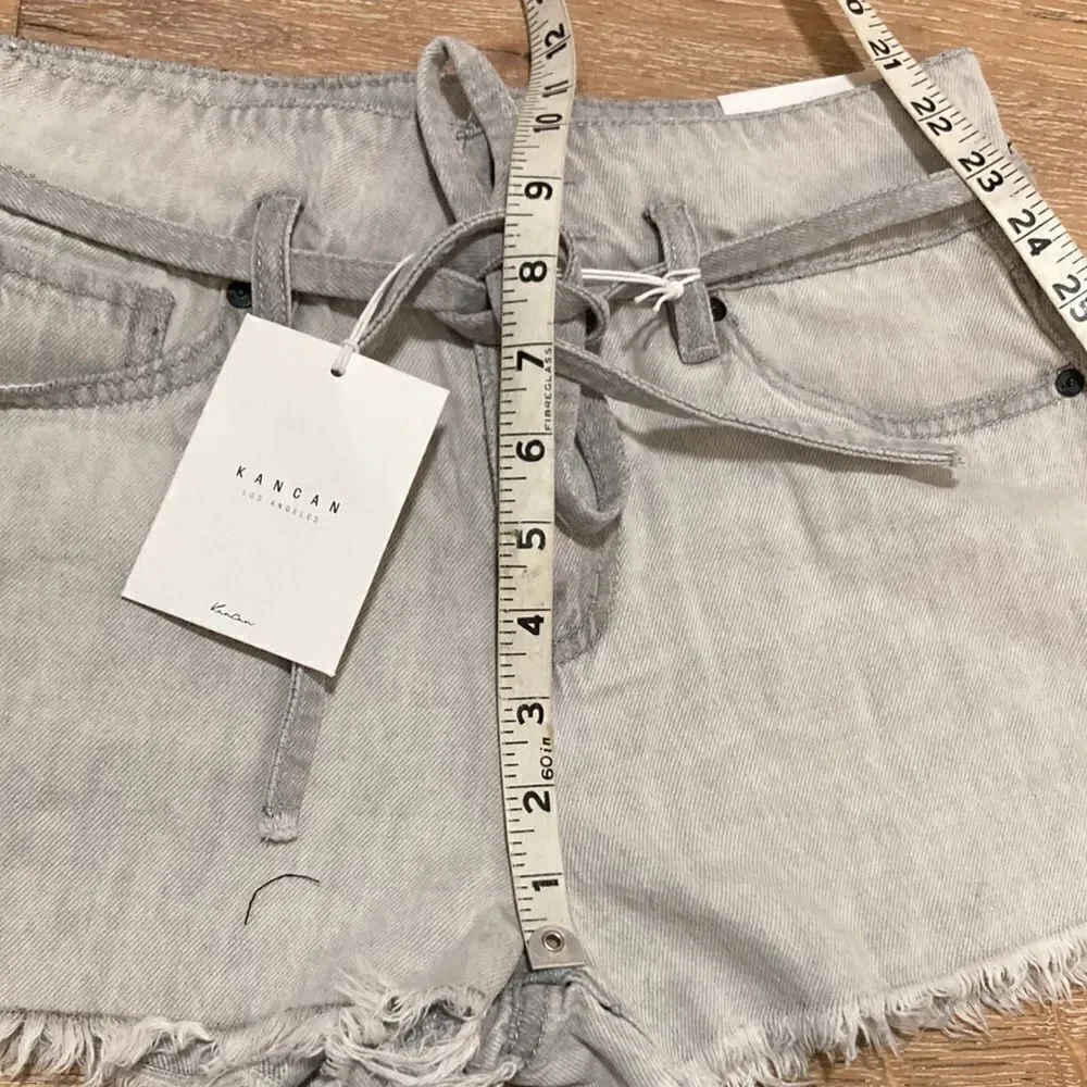 Kancan hi rise shorts with raw hem size small new with tags